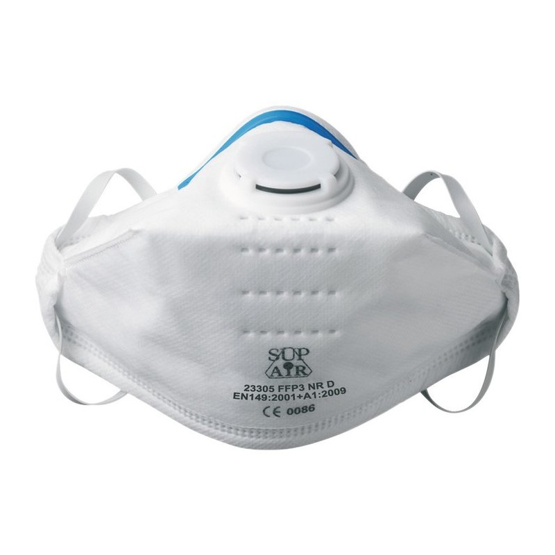 Masque pliable avec soupape FFP3 - Vendu par 20 - Sup air