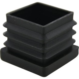 Embout rentrant carré plastique noir Guitel point M - Dimensions 30 x 30 mm - Vendu par 4