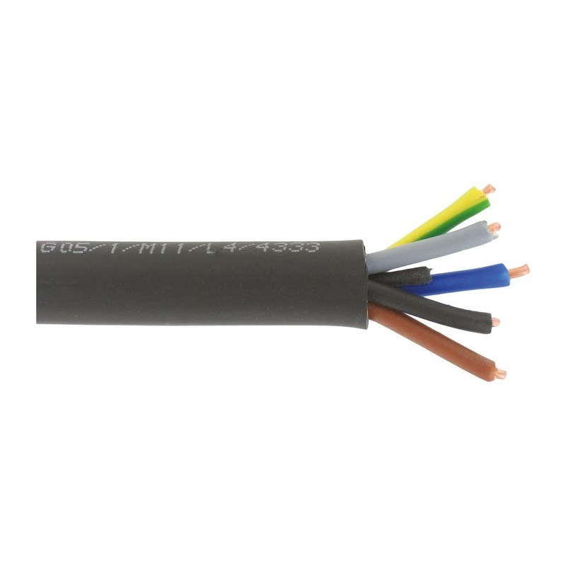 Câble U-1000 R2V noir 2,5 mm² - Couronne 50 m - 5G 2,5 mm²
