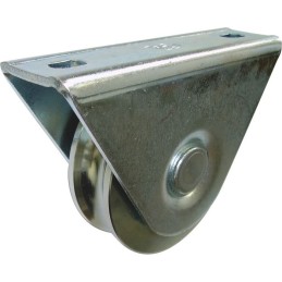 Roue avec support extérieur Guitel point M - Gorge ronde - Diamètre 80 mm