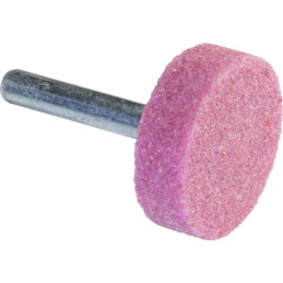 Meule sur tige au corindon rose SCID - Assiette - Diamètre 30 mm - Hauteur 10 mm