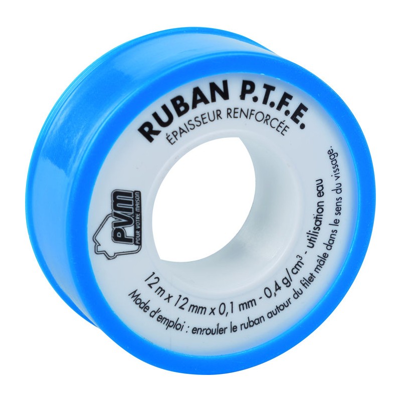 Ruban P.T.F.E - PVM - Longueur 12 m - Largeur 12 mm - Epaisseur 100 microns