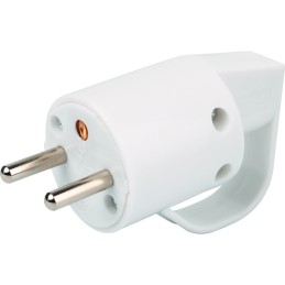 Fiche électrique - Avec anneau - Dhome - 2P+T - 16 A - Mâle - Blanc
