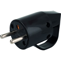 Fiche électrique - Avec anneau - Dhome - 2P+T - 16 A - Mâle - Noir