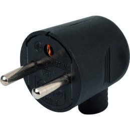 Fiche électrique - Sortie latérale - Dhome - 2P+T - 16 A - Mâle - Noir