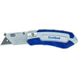 Couteau cutter pliable - Outibat - Lame trapèze