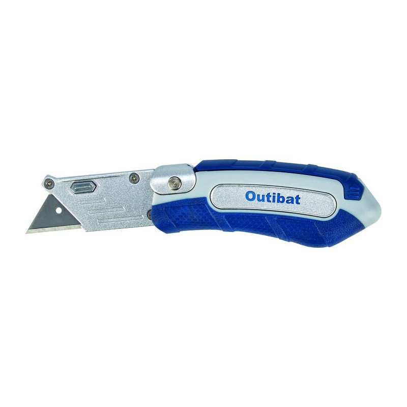 Couteau cutter pliable - Outibat - Lame trapèze