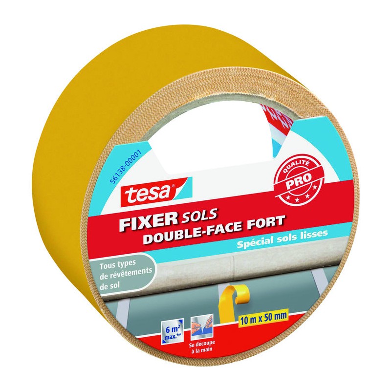 Adhésif double face sol - Tesa - 10 m x 50 mm