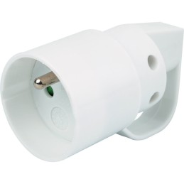 Fiche électrique - Avec anneau - Dhome - 2P+T - 16 A - Femelle - Blanc