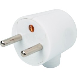 Fiche électrique - Sortie latérale - Dhome - 2P+T - 16 A - Mâle - Blanc