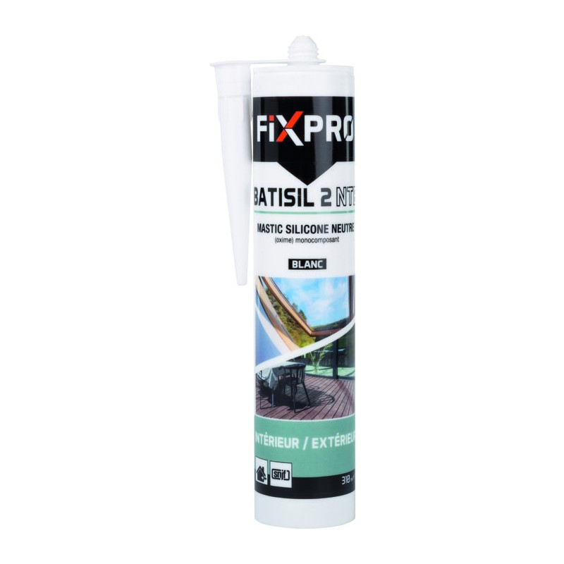 Mastic silicone neutre - Batisil 2 NT - Fixpro - Blanc