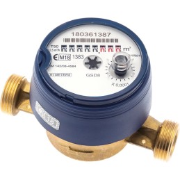 Compteur divisionnaire pour télérelevage - Modèle eau froide - DN 15 - 3/4" Mâle Mâle