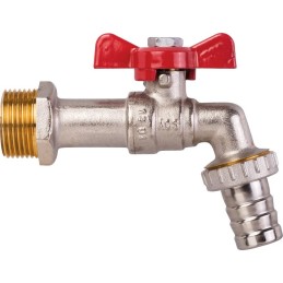 Robinet de puisage - Sferaco - M 1/2" - M 3/4" - Manette papillon rouge