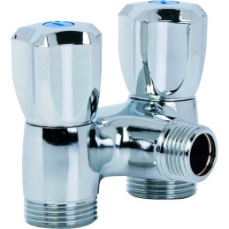 Robinet double sortie équerre