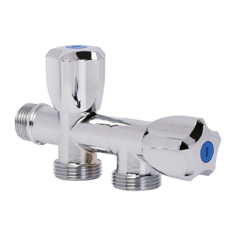 Robinet double sortie droit