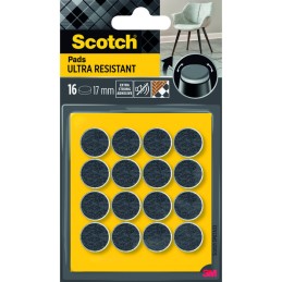 16 Patins ultra résistant  feutres bi-matières adhésifs 17?mm - SCOTCH