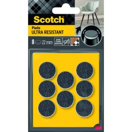 8 Patins ultra résistant  feutres bi-matière adhésifs ?22mm - SCOTCH