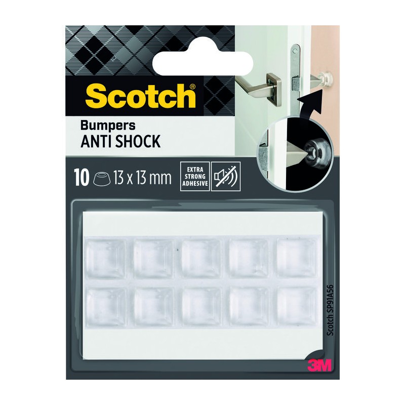 10 butées anti-shock adhésifs translucide 13X13X6mm - SCOTCH