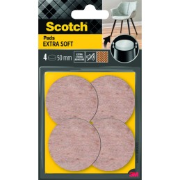 4 patins feutres extra soft adhésifs beige Ø50mm - SCOTCH