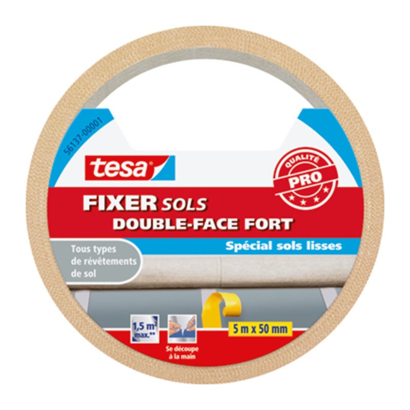 Fixer sols double-face fort (spécial sols lisses) - TESA