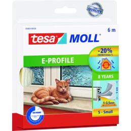 Joints portes et fenêtres en bande  - Tesa - L. 6 m - l. 9 mm - Blanc