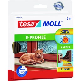 Joints portes et fenêtres en bande  - Tesa - L. 6 m - l. 9 mm - Marron