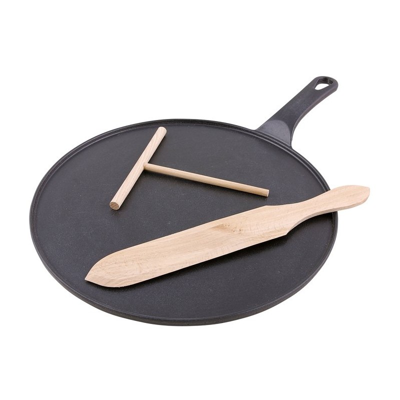 Kit crêpière avec spatule et râteau Invicta - Diamètre 30 cm