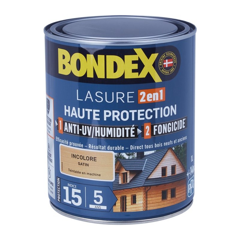 Lasure 2 en 1 haute protection - Incolore - 1 l