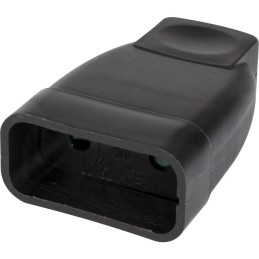 Fiche électrique - Plate - Dhome - 2P - 6 A - Femelle - Noir