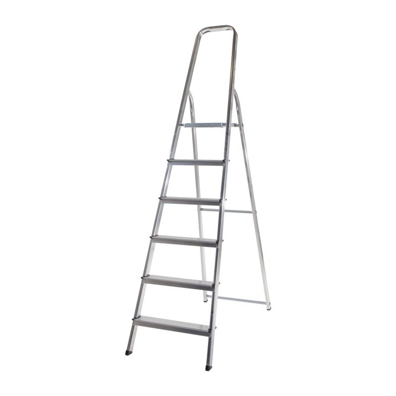 Escabeau ménager MixAlu Hailo - 6 marches - Hauteur de travail 3,03 m