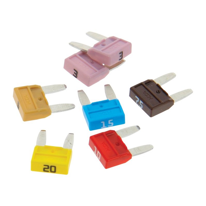 6 mini-fusibles assortis 3 à 20A - XL TECH