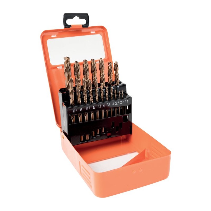 Coffret foret métaux HSS Cobalt  - SCID - 19 pièces - De 1 à 10 mm