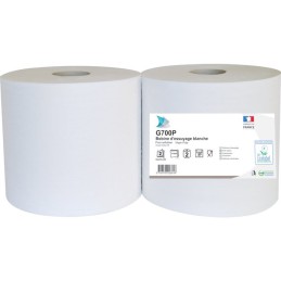 Bobine ouate d'essuyage industriel T1000 formats blanche