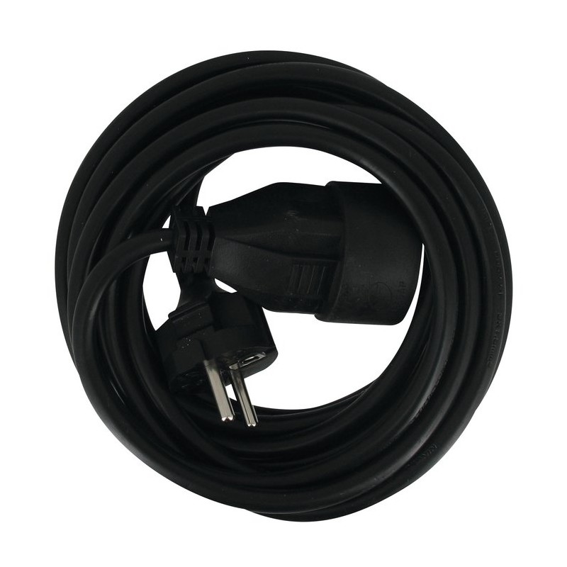 Prolongateur câble souple noir Dhome - H05 VV-F - Longueur 5 m - Section 1,5 mm²