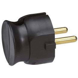 Fiche plastique extra-plate 2P-16 A Legrand - Mâle - Noir