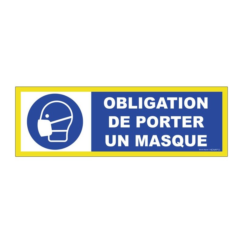 Panneau Obligation de porter un masque - Haute visibilité