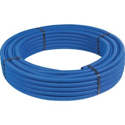 Tube multicouche gainé Tita Fix PE-RT à sertir - En couronne - Longueur 50 m - Bleu