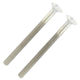 Visserie pour poignée de porte DT 2000 - Acier blanc - 2 vis relieuses + 2 douilles