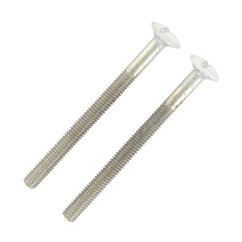 Visserie pour poignée de porte DT 2000 - Acier blanc - 2 vis relieuses + 2 douilles