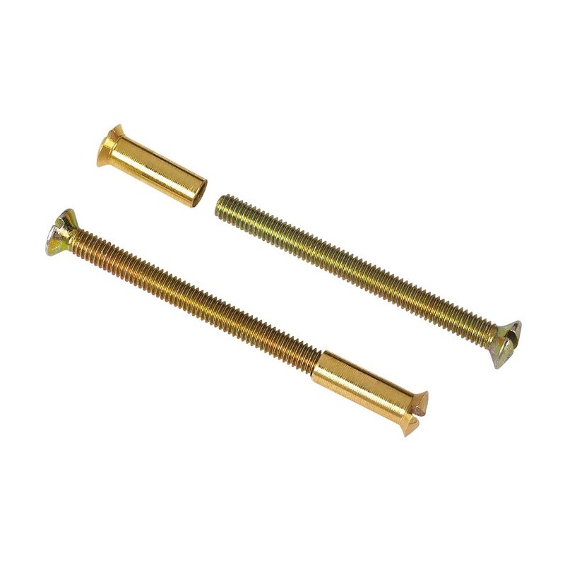 Visserie pour poignée de porte DT 2000 - Laitonne patine -2 vis + 2 douilles