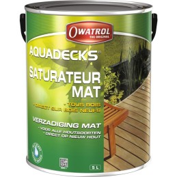 Saturateur mat à l'eau tous bois Aquadecks Owatrol - Miel - 5 l