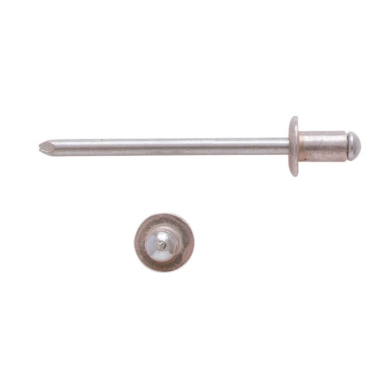 Rivet aveugle aluminium / acier tête plate standard Fix'Pro - Longueur 10 mm - Diamètre 3 mm - Vendu par 100