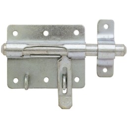 Verrou de box à gland à porte-cadenas acier zingué - Pêne 14 mm