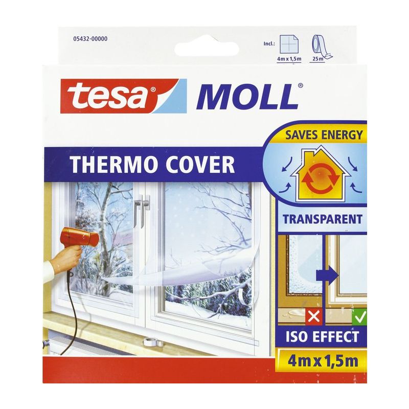 Film de survitrage Thermo Cover Tesa - Longueur 4 m - Largeur 1,5 m