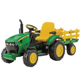 TRACTEUR ELECTRIQUE JOHN DEERE GROUND FORCE AVEC REMORQUE - Peg Perego