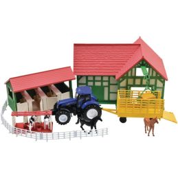 ENSEMBLE DE FERME AVEC TRACTEUR NEW HOLLAND T7.270 ET ANIMAUX AU 1/32EME NEW RAY - New Ray