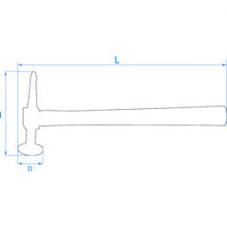 Marteau de formage Tête ronde plate - 9CF130 - 9CF130