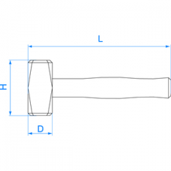 Masses à angles abattus  manche bois - 7833OS