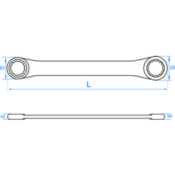 Clé oeil 12 pans polygonale droite pas métrique king tony