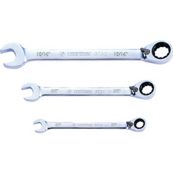 Clé mixte à cliquet oeil incliné à 15° pas pouce - 3732S